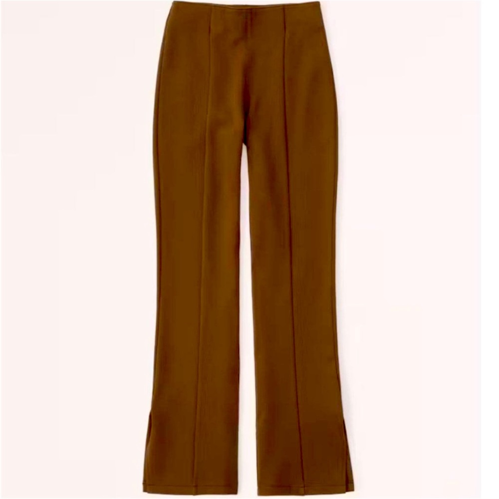 Abercrombie High Rise Split Hem Flare Pants Size XS Brown